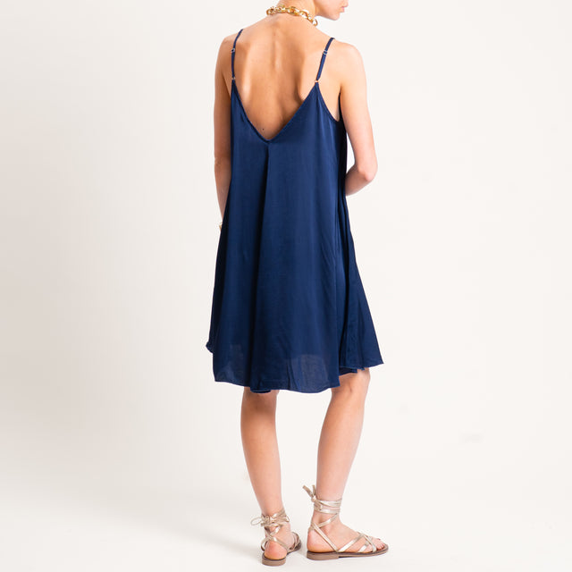 Tensione in-Abito satin bretelle regolabili - blu