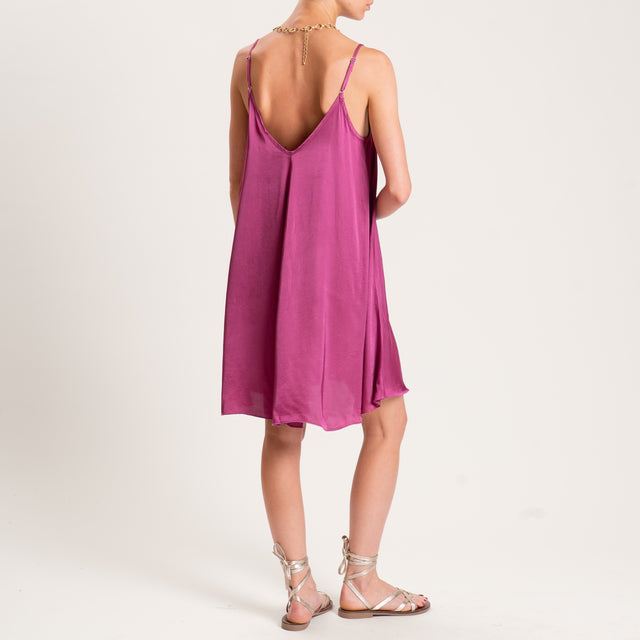 Tensione in-Abito satin bretelle regolabili - lampone