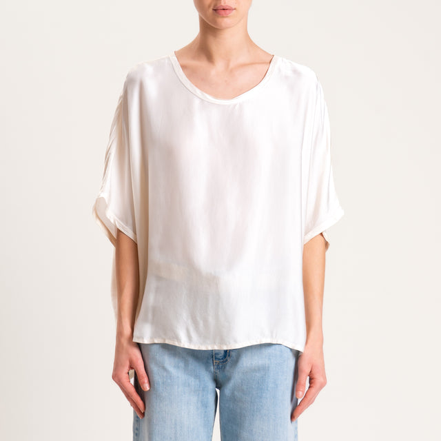 Blusa de satén con mangas caídas Tension - butter