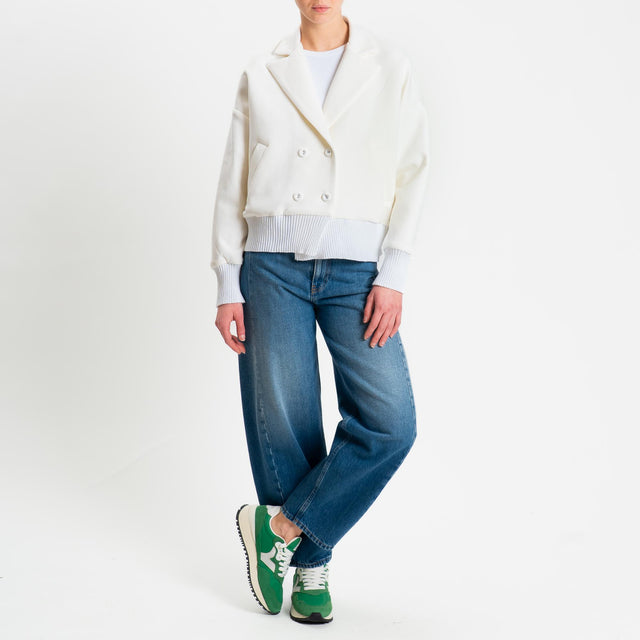 Tensione in-Giacca bomber punto milano - panna