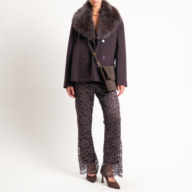 Tensione in-Pantalone in pizzo - moro