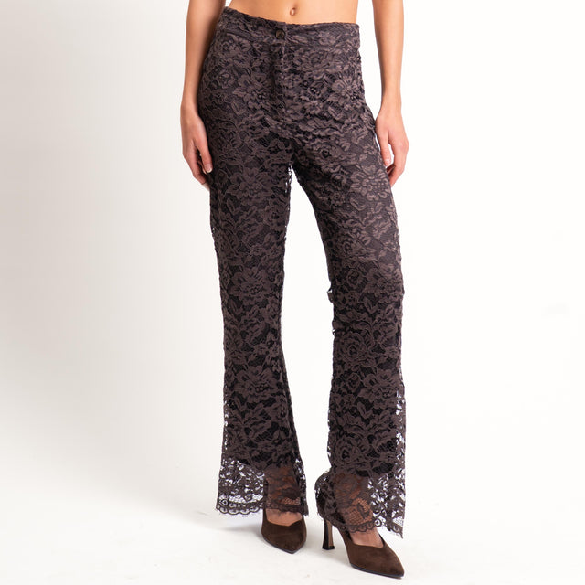 Tensione in-Pantalone in pizzo - moro