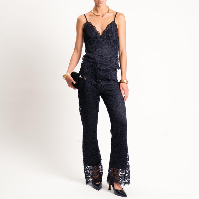 Tensione in-Top in pizzo bretelle regolabili - nero