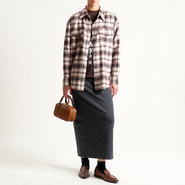 Tensione in-Camicia check flanella +T-shirt - nero/moro/latte