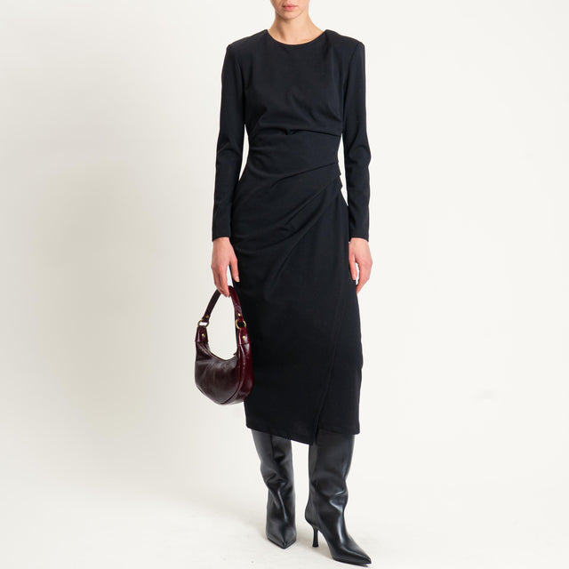 Tensione in-Abito scuba crêpe con drappeggio - nero