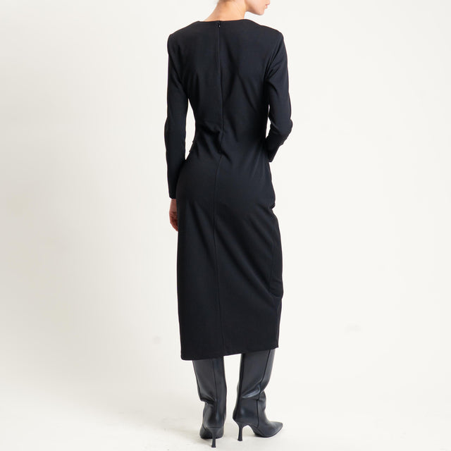 Tensione in-Abito scuba crêpe con drappeggio - nero