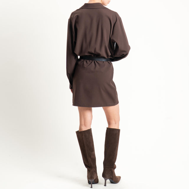 Tensione in-Abito incrociato con cintura - moro