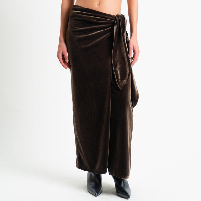 Tensione in-Gonna portafoglio velluto ciniglia - moro