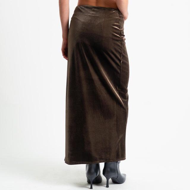 Tensione in-Gonna portafoglio velluto ciniglia - moro