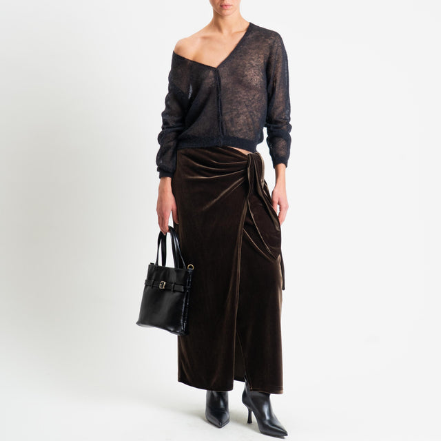 Tensione in-Gonna portafoglio velluto ciniglia - moro