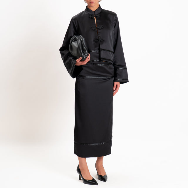 Tensione in-Gonna portafoglio in satin - nero