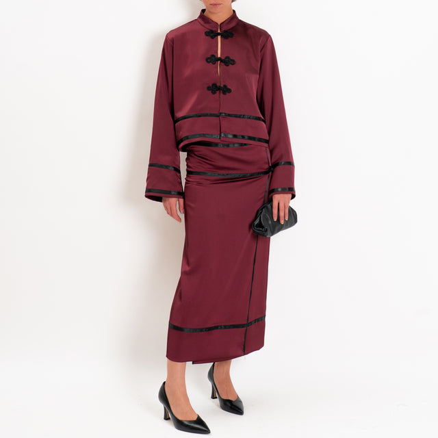 Tensione in-Gonna portafoglio in satin - vino