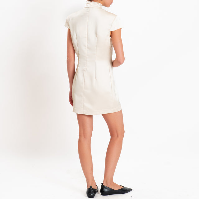 Tensione in-Abito mandarin satin con spalline - avorio