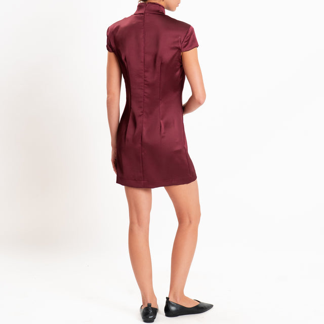 Tensione in-Abito mandarin satin con spalline - vino