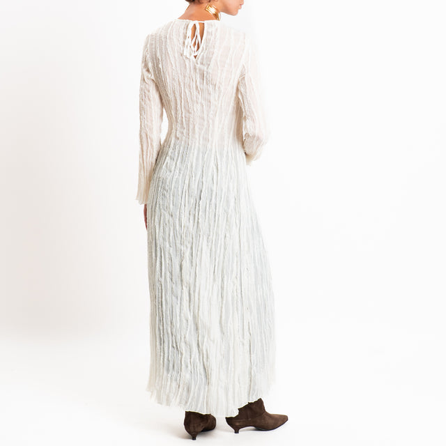 Tensione in-Cardigan goffrato chiusura asimmetrica - burro