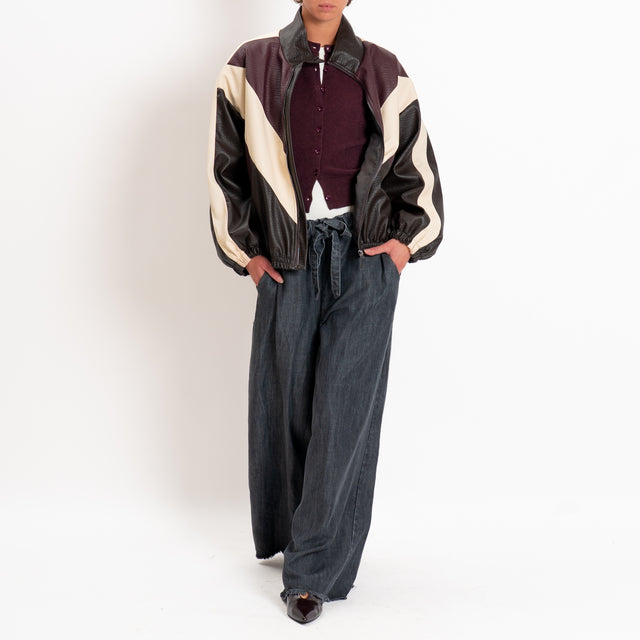 Tensione in-Pantalone chambray sfrangiato con coulisse - denim grigio