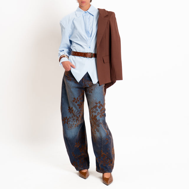 Tensione in-Camicia con spalline - celeste