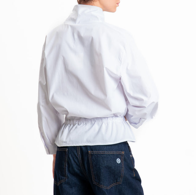 Tensione in-Camicia chiusura asimmetrica con coulisse - bianco
