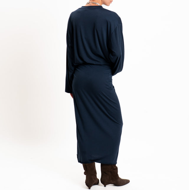 Tensione in-Abito con nodo e spalline - blu