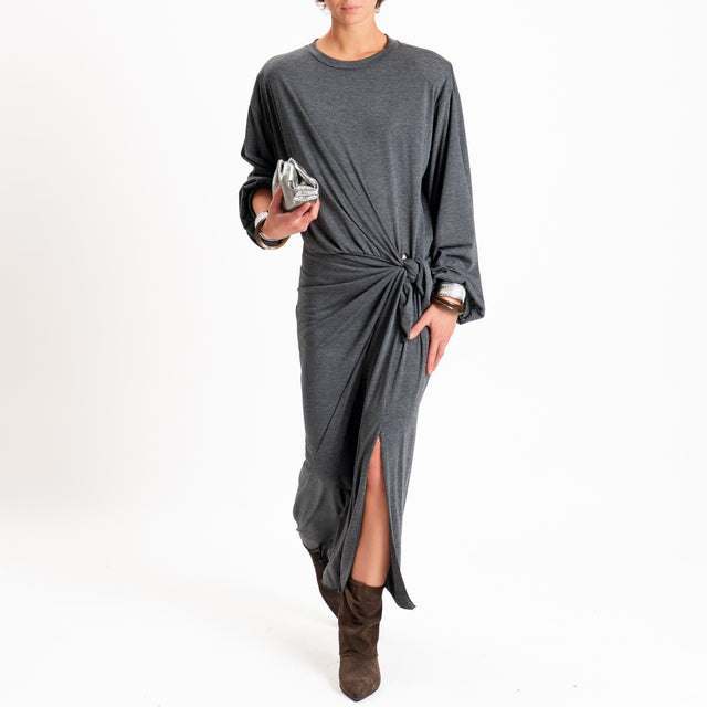 Tensione in-Abito con nodo e spalline - grigio