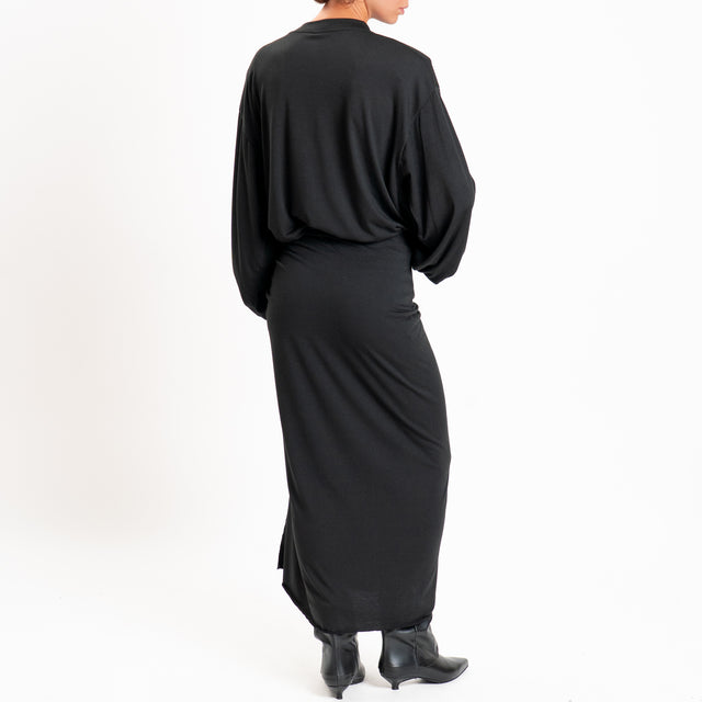 Tensione in-Abito con nodo e spalline - nero