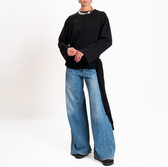 Tensione in-T-shirt con fusciacca - nero