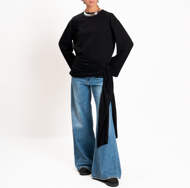 Tensione in-T-shirt con fusciacca - nero