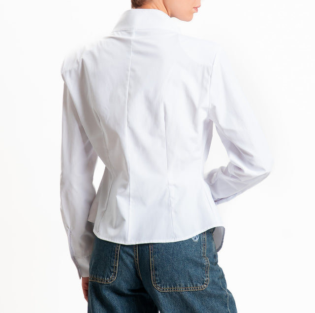Tensione in-Camicia con spalline chiusura asimmetr - bianco