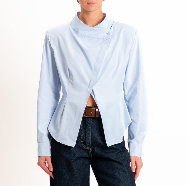 Tensione in-Camicia con spalline chiusura asimmetrica - celeste