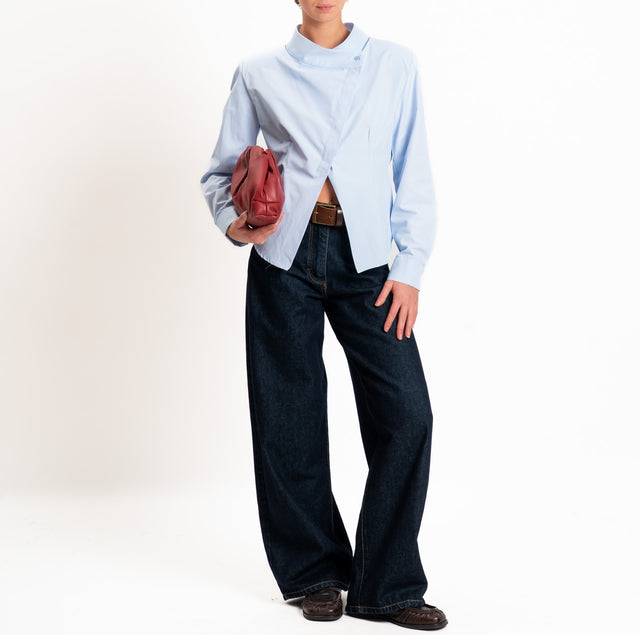Tensione in-Camicia con spalline chiusura asimmetrica - celeste