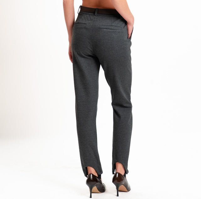 Tensione in-Pantalone punto milano con staffa - antracite