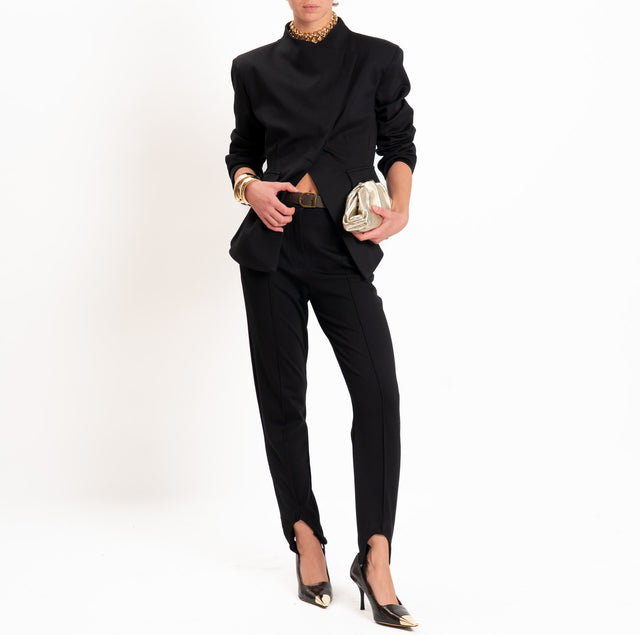Tensione in-Pantalone punto milano con staffa - nero