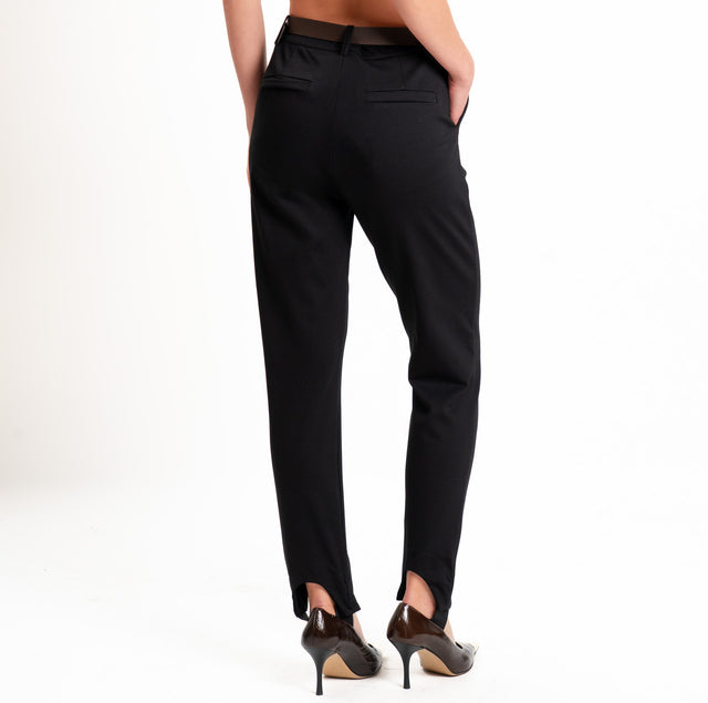 Tensione in-Pantalone punto milano con staffa - nero