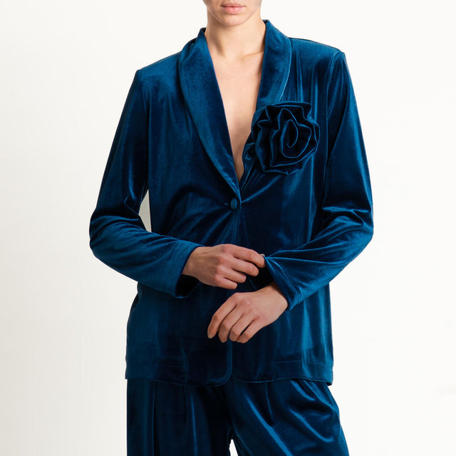 Tensione in-Completo in velluto ciniglia giacca e - blu