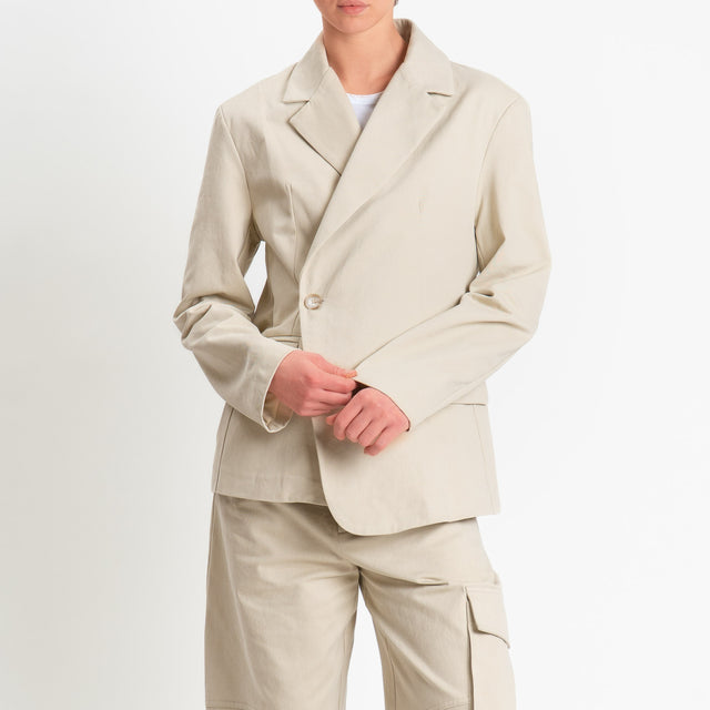 Tensione in-Giacca chiusura asimmetrica - avena