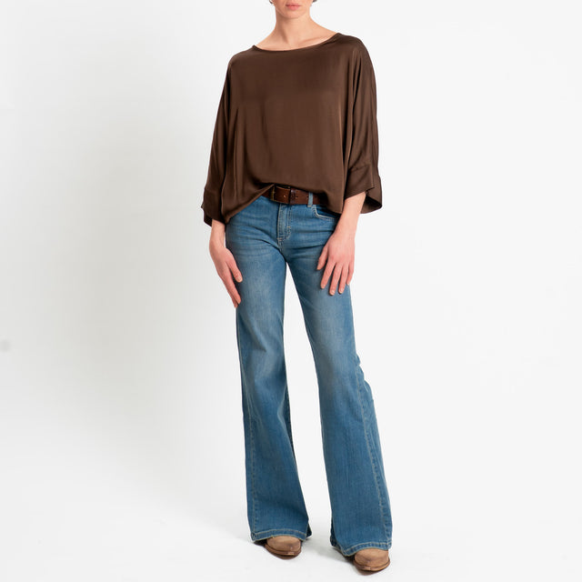 Tensione in-Blusa satin bottoni dietro - caffe'