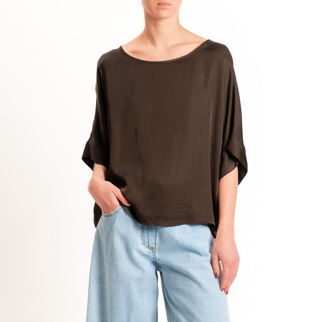 Tensione in-Blusa satin bottoni dietro - caffe'