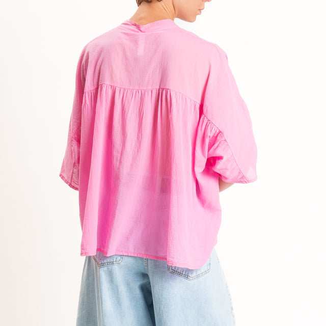 Tensione in-Camicia in mussola collo coreana - bubble