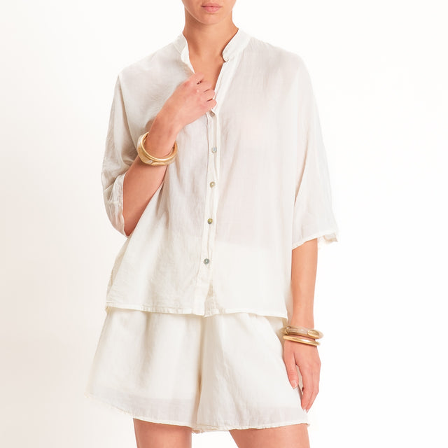 Tensione in-Camicia in mussola collo coreana - burro
