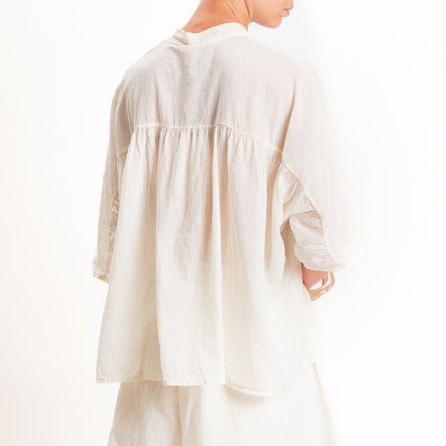 Tensione in-Camicia in mussola collo coreana - burro