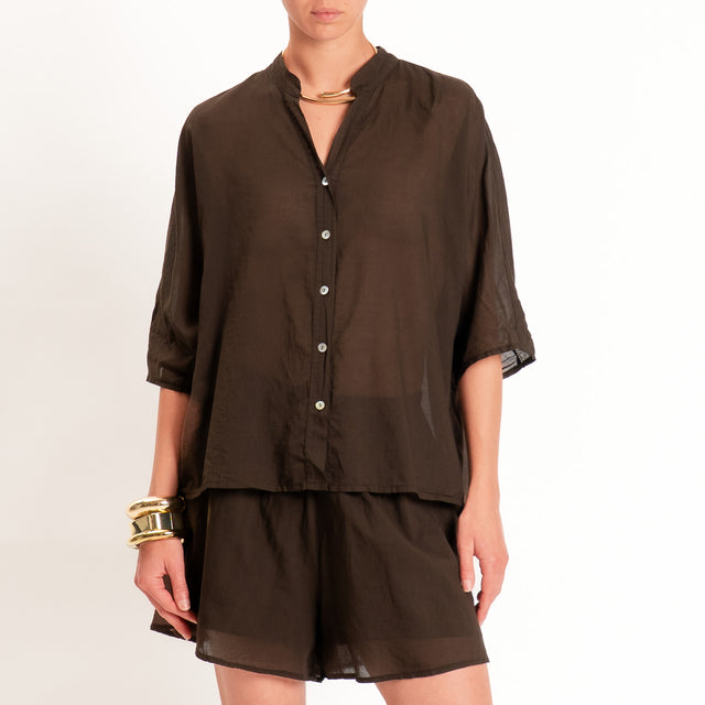 Tensione in-Camicia in mussola collo coreana - caffe'