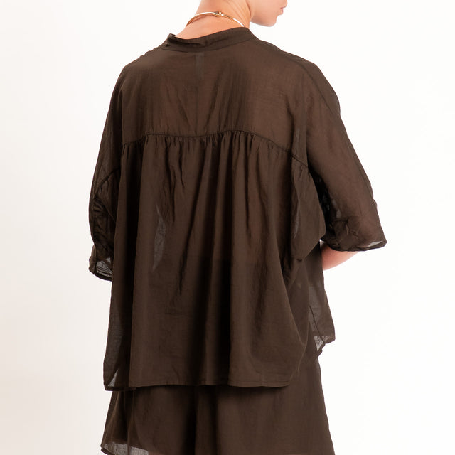 Tensione in-Camicia in mussola collo coreana - caffe'