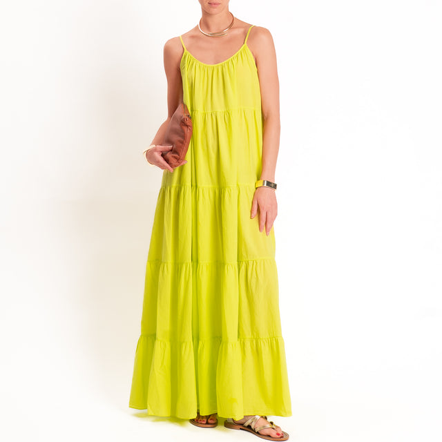 Tensione in-Abito in mussola con balze - lime