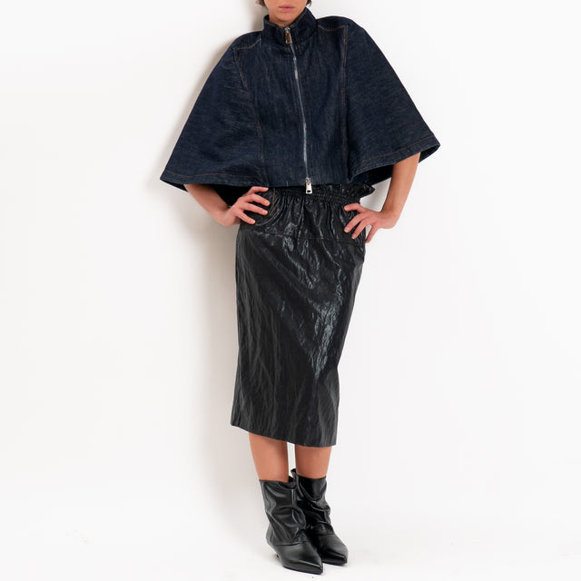 Tensione in-Gonna similpelle elastico in vita - nero
