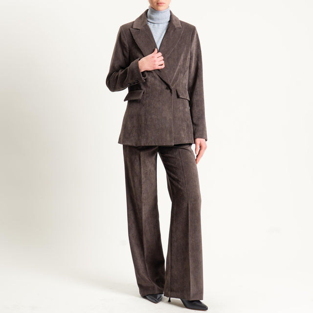 Tensione in-Giacca velluto 500 righe tessuto elasticizzato - moro