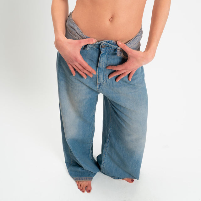 Tensione in-Jeans GIUSI DIRTY wide leg - denim blu