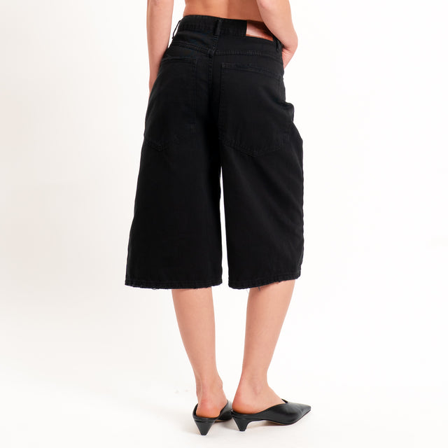 Tensione in-Bermuda Giusi drill cotone superpocket - nero