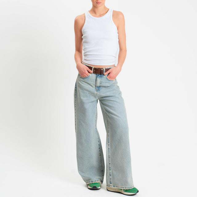 Tensione in-Jeans GIUSI wide leg - denim chiaro sabbiato