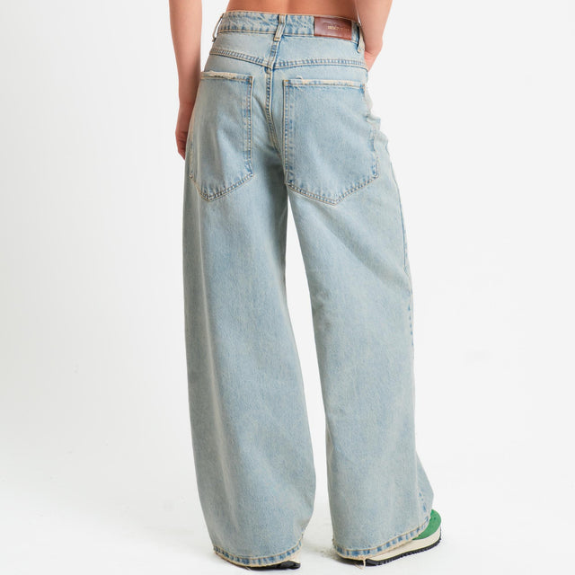 Tensione in-Jeans GIUSI wide leg - denim chiaro sabbiato