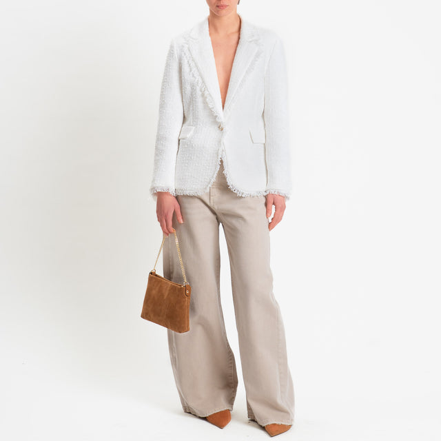 Tensione in-Giacca bouclè un bottone - bianco